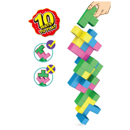 Alternative view of Challenge Block Game 40pcs 10 Play Methods Balance Play Building Block Board Game