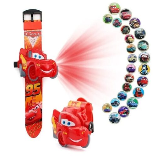 Alternative view of McQueen Wristwatch for Kids, Anime Car 3D Projection Digital Watch, Children's Toy, Mickey Minnie Frozen, Birthday Gift