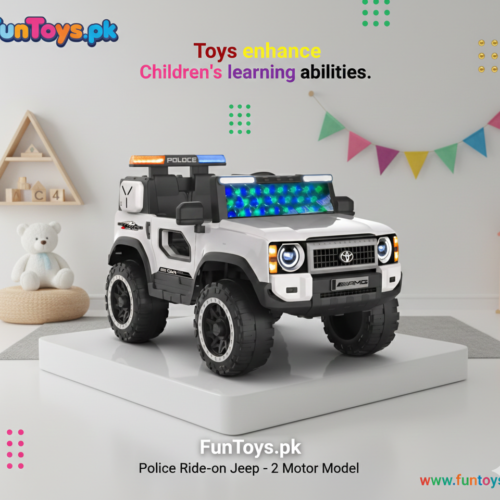Police Jeep 12V Kids Ride-On Car with LED Lights & Siren 2-7 Years Kids