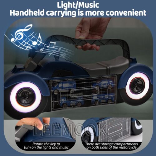 Alternative view of Portable Plastic Kids Motorcycle Storage Box Police Themes Light Music Vehicle Toys