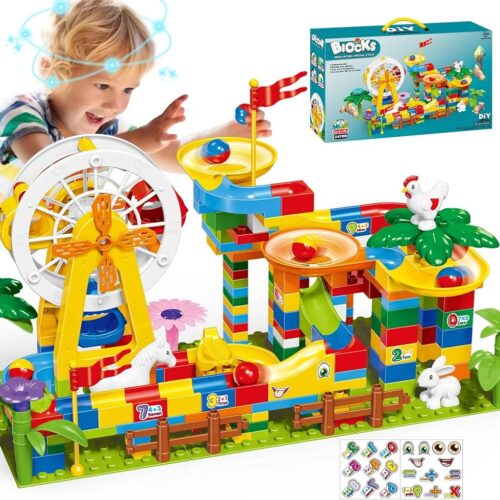 Marble Run building blocks for children aged 3 and up, 247 pieces, Ferris wheel for boys and girls