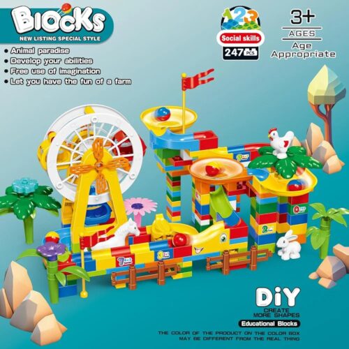 Alternative view of Marble Run building blocks for children aged 3 and up, 247 pieces, Ferris wheel for boys and girls