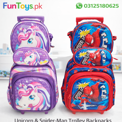 3pcs Set Trolley Bag, Pencil Pouch, Lunch Bag