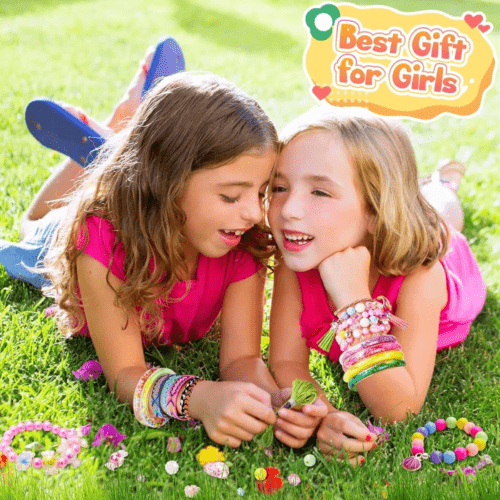 Alternative view of multicolour beads jewellery making boxe for girls
