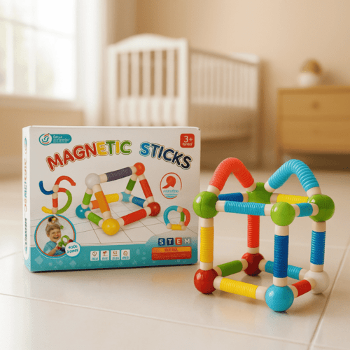 flexible stretchable pop tube magnetic building sticks educational toy for children 26pcs
