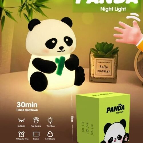 Alternative view of Panda Night Light portable silicone-based lamp