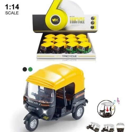 Alternative view of 1pcs Battery Operated Metal Rickshaw Tricycle wirh Light Music