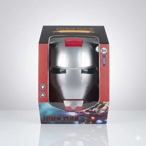 Iron Man MK5 Helmet Mask, Voice Control, Cosplay Props, Wearable, Matte Silver, 1:1 Scale