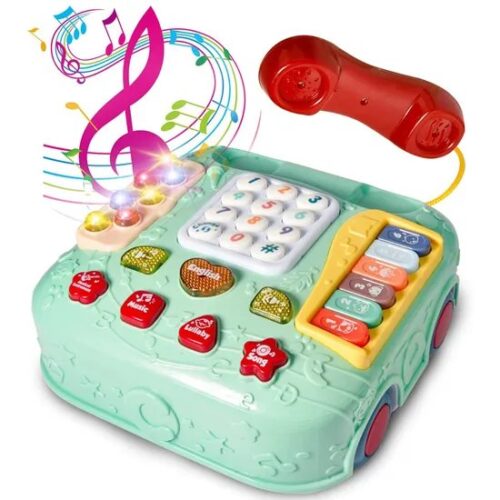 5 In 1 Baby Phone Toy for Baby Kids Pull Along Toy Car Music Toy Phone