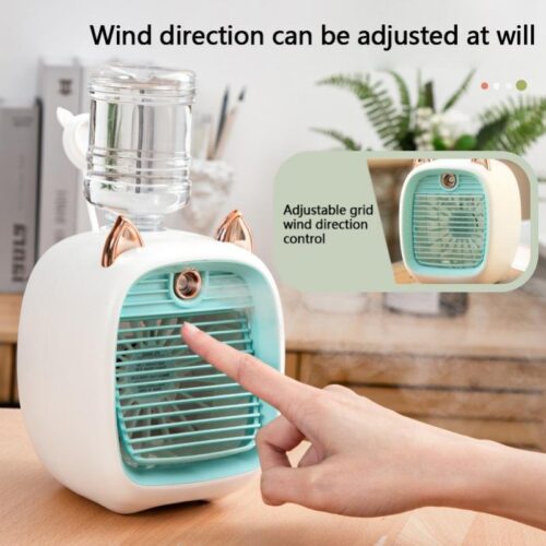 Mini Air Conditioner Portable Air Cooler Fan Humidifier Purifier 3 Speed 2 Mode Spray USB for Car Home Camping Travel