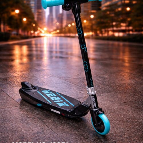 Alternative view of Helix 12V Electric Scooter - Blue and Green