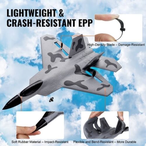 Alternative view of 2.4G Remote Control Model F22 EPP Foam Durable Styrofoam RC Airplane Plane for Kids Boys Girls Beginner