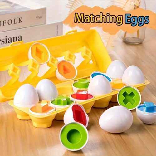 Matching Eggs Shape and Color Pairing Game