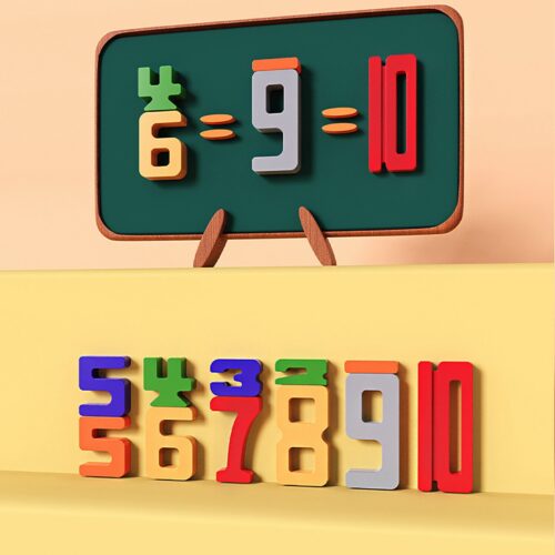 Wooden Number Building Block (1 Box) Creative Montessori Stacking Toys Early Educational Toy For Children Activities for Toddlers 1-3,Toddler Magnets for Refrigerator,Animal Matching Game