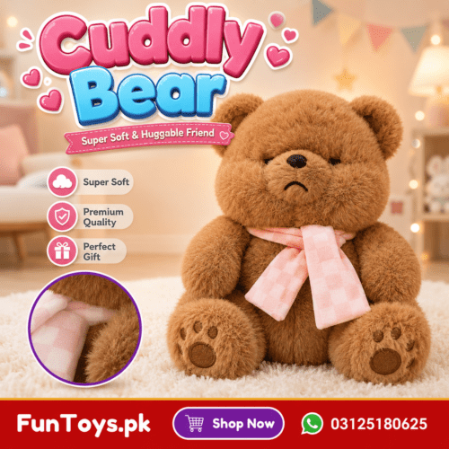Grumpy Bear Plush| Ultra-Soft Teddy Bear with Pink Bow | 30cm