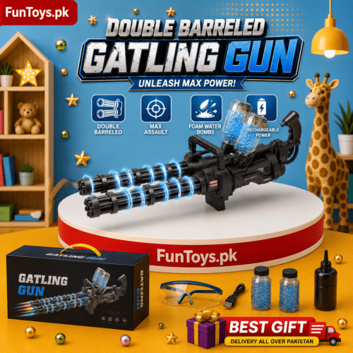 Toy Gatling Gun, plastic, multicolored, ages 14+
Dubble Barrelled Gatling Gun