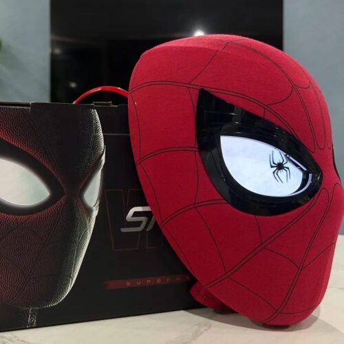 Alternative view of Spiderman Headgear Cosplay Moving Eyes Electronic Mask Spider Man Remote Control Elastic Toys for Adults Kids Gift