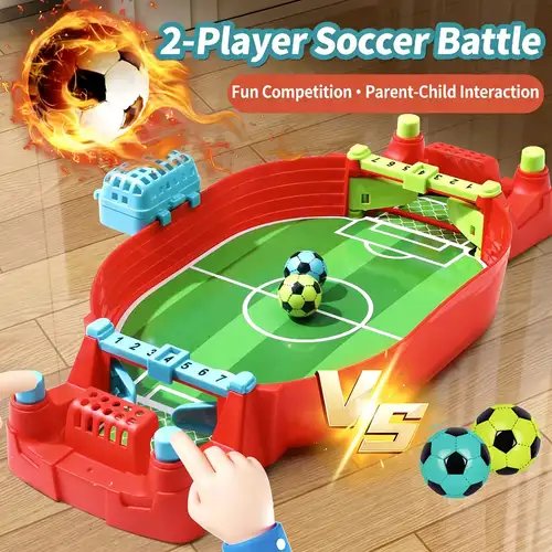 Alternative view of mini tabletop 2-player football match board game