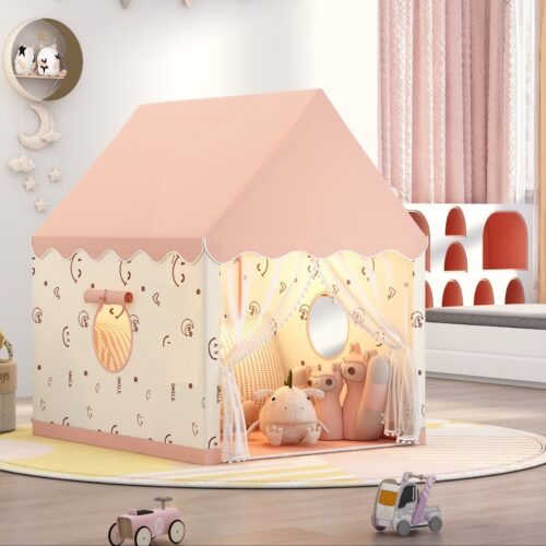 Alternative view of Children's Play Tent House Design with Curtains, Indoor Children's House for Playing, Sleeping and Rest