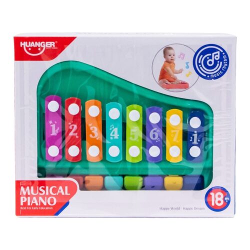 Huanger 2-in-1 Baby Vocal Piano and 8-Key Xylophone musical toy