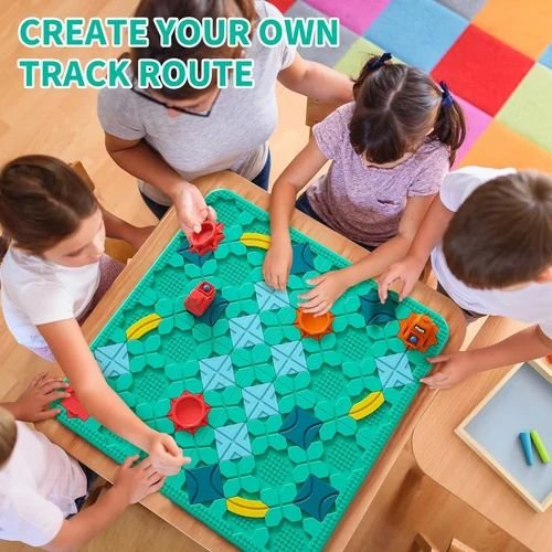 Alternative view of Logical Road Builder Game, Brain Teaser Puzzle for Kids Boys & Girls Age 3-8, 118 Challenges, 4 Difficulty Levels, 2 Players, Ages 3 & Up