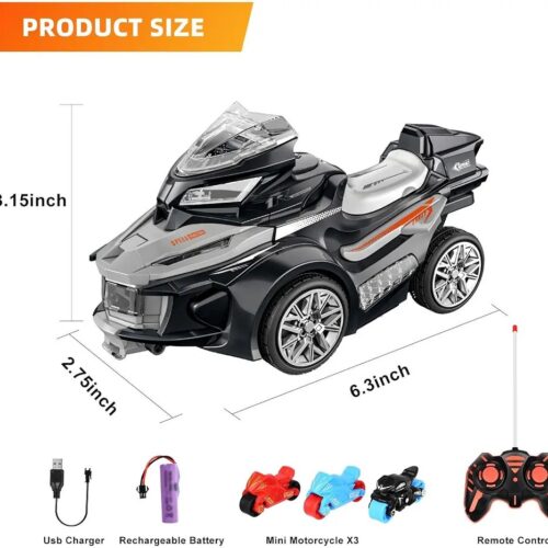 Alternative view of Remote Control Vehicle, RC Car, Remote Control Motorcycle with Ejection Function Led Music, Birthday Suitable for Children Aged 3-12
