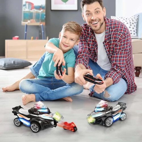 Remote Control Vehicle, RC Car, Remote Control Motorcycle with Ejection Function Led Music, Birthday Suitable for Children Aged 3-12