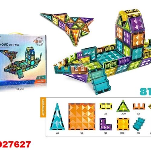 Diamond Surface 4D Magnetic Building Block set 81 pieces