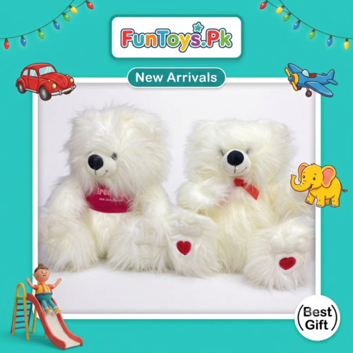 fluffy, long-haired white ZiQi luxury teddy bear stuffed plush toys