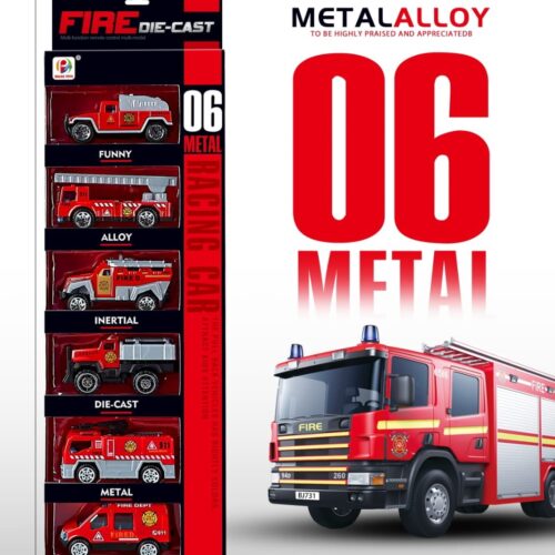 6 PCS METAL FIRE FIGHTER CAR SET