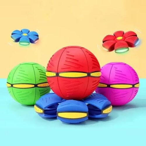 Glowing UFO Magic Ball Kids' Outdoor Flying Toy Magic Flying UFO Ball, a transforming outdoor toy squashes into a flat flying disc
