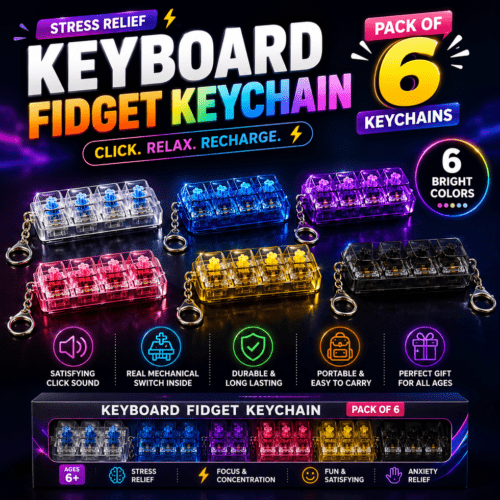 Alternative view of Keyboard Fidget Stress Relief Keychain for Kids & Adults (Random Colors |