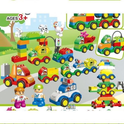 DIY Multi-functional Car Building Blocks, Large Particle Plastic, Early Education Assembly Building Block Toy for Boys and Girls, High Quality
