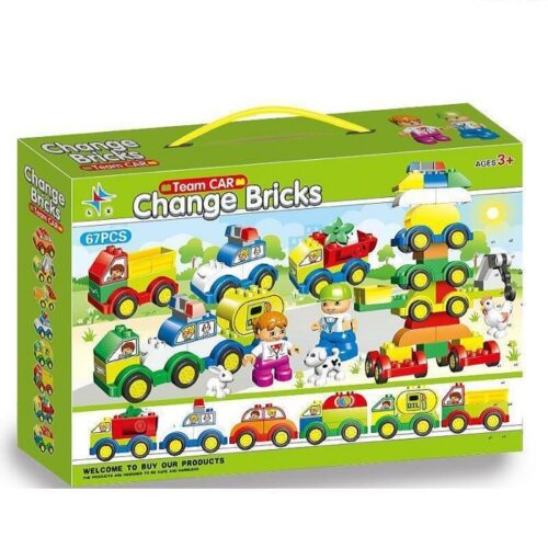 Alternative view of DIY Multi-functional Car Building Blocks, Large Particle Plastic, Early Education Assembly Building Block Toy for Boys and Girls, High Quality