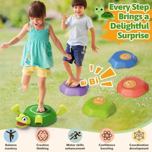 Stepping Stones for Kids, 5PCS Non-Slip Balance Toddler Toys
Indoor Outdoor Play, Sound, Sensory Training Obstacle Course Encourage Kids Gross Motor Skills, Gifts for Boys Girls Ages 3+