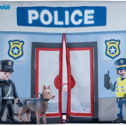 Alternative view of Playmobil play tent for children from 2 years old, with entrance and roll-up window, to assemble police station