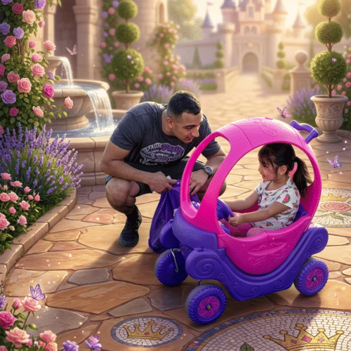 Disney Princess Preschool Carriage non-electric ride-on toy.