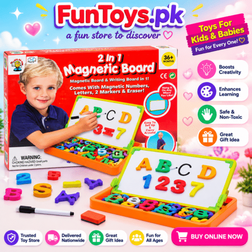 2-in-1 Magnetic Drawing Board and Learning Case