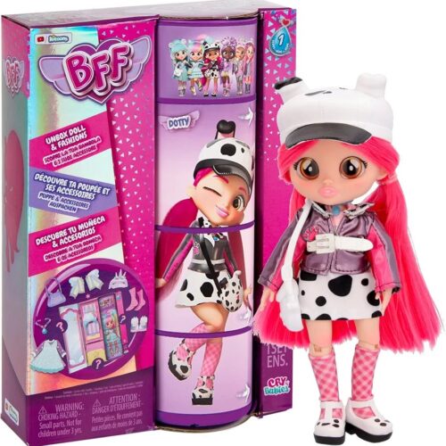Cry Babies BFF by Dotty Fashion Doll with 9+ Surprises Including Outfit and Accessories for Fashion Toy, Girls Ages 4 and Up, 7.8 Inch Doll