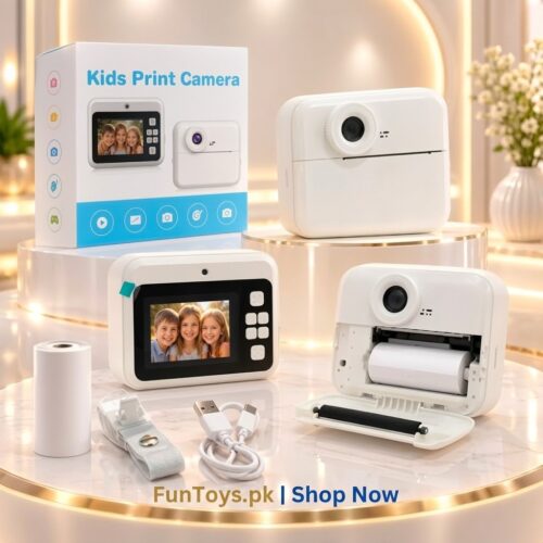 Kids Instant Print Camera – Mini Digital HD Photo & Video Camcorder with Games | Fun Learning Toy for Boys & Girls Ages 4-18 | Includes 2 Print Rolls – Ideal Gift for Kids