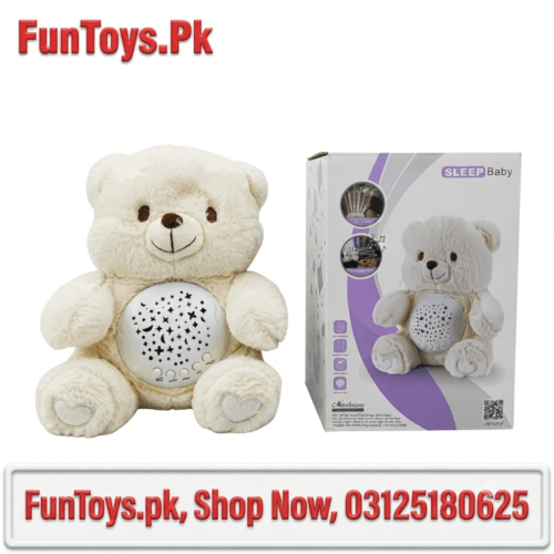 Plush night light and star projector toy