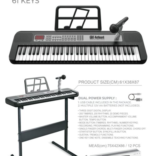 61 KEYS ELECTRONIC PIANO WITH STAND