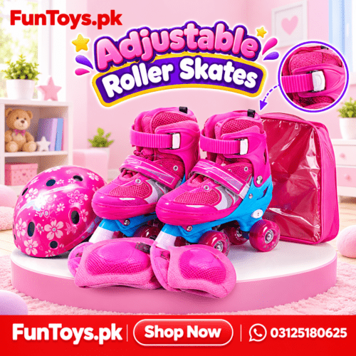 SKATE SHOES WITH-BAG BLUE! PINK WITH HELMET AND SAFETY ACCESSORIES